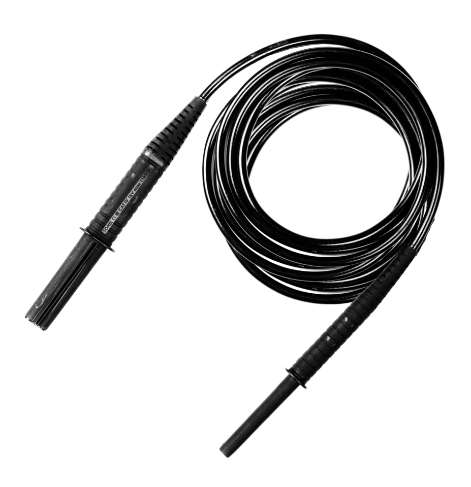 Cable 10 m negro 11 kV (conectores tipo banana, blindado)