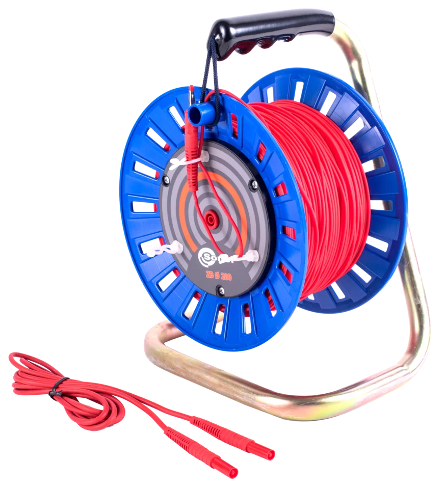 Test lead 75 m for earth resistance measurements (on a reel, banana plugs) red-thumbnail